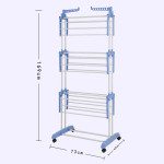 100 New High Quality Fashionable three layer foldable and movable clothes rack Hang lever Super Weight q50
