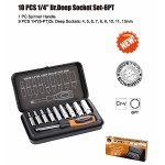 Somafix SFX1104 (2528) Гедора со патент клучеви 1/4" - сет 10 парчиња
