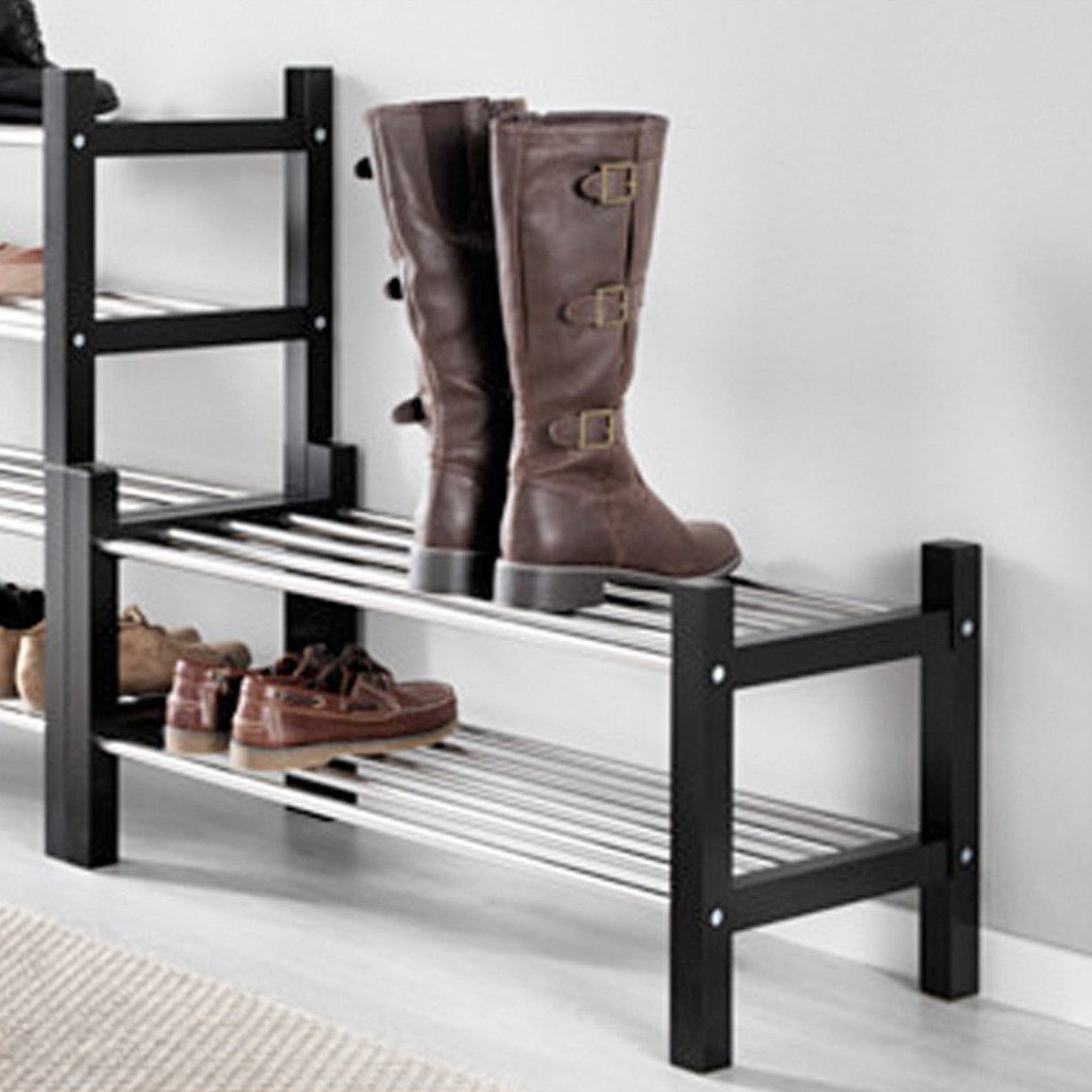 IKEA TJUSIG Schuhaufbewahrung schwarz Schuhregal Flurregal Handtuchablage NEU 253206922335