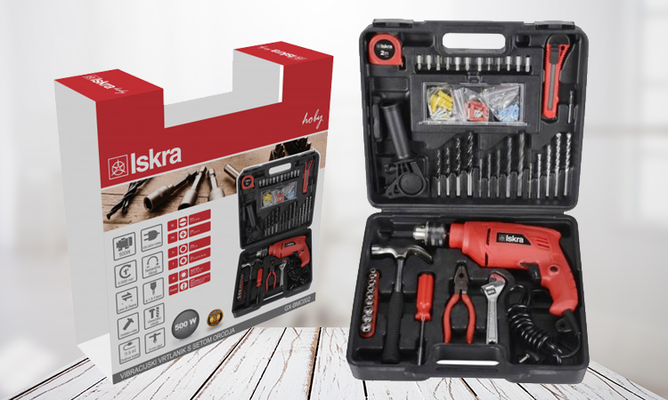 Iskra вибрациска бормашина GX BMC002 со сет алати 1 година гаранција 1
