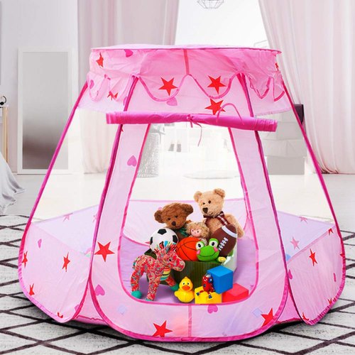 kids pink pop up pink stars play tent house 500x500 1