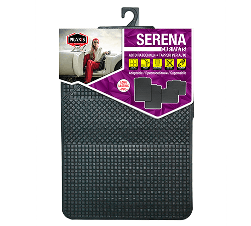 PRAXIS Автомобилски PVC црни патосници модел SERENA