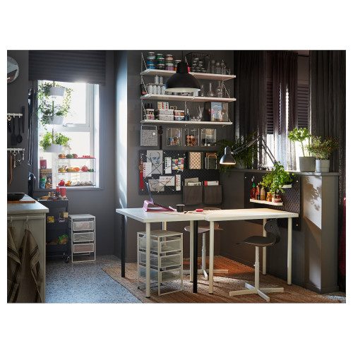 IKEA LINNMON/ADILS Маса работна бела 100 x 60 cm со ногарки во боја по избор