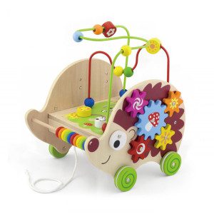 VIGA Дрвена играчка еже со активности 4 во 1