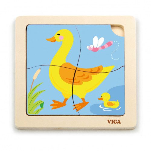 VIGA Дрвена играчка сложувалка патка