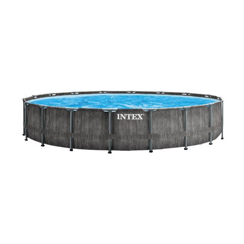 INTEX Prism Frame Premium Set Greywood Базен 5.49m x 1.22m со филтер пумпа и скали (26744)